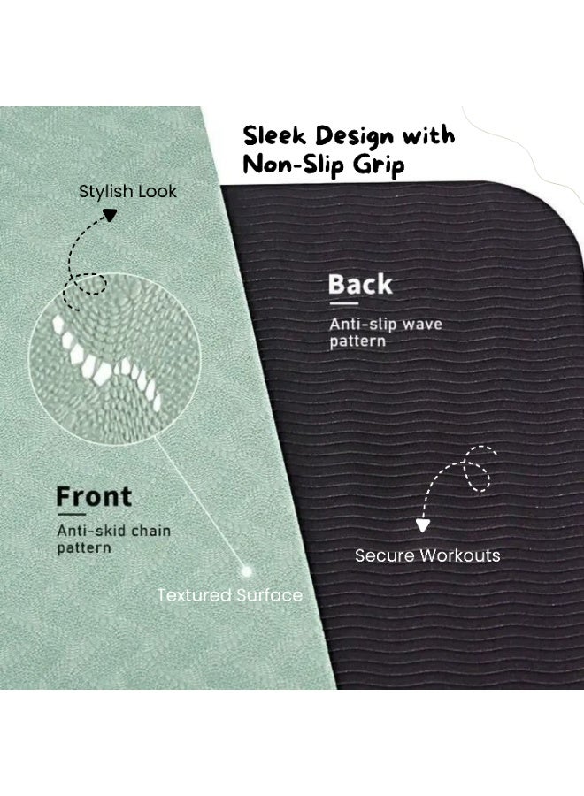 بلا نهاية حصيرة يوغا Endless من TPE بسماكة 8 مم | مانعة للانزلاق وصديقة للبيئة مع حقيبة حمل | لون أخضر | مثالية لليوغا والبيلاتس والتمارين المنزلية وتمارين الأرض (183×61×0.8 سم) - Image 5